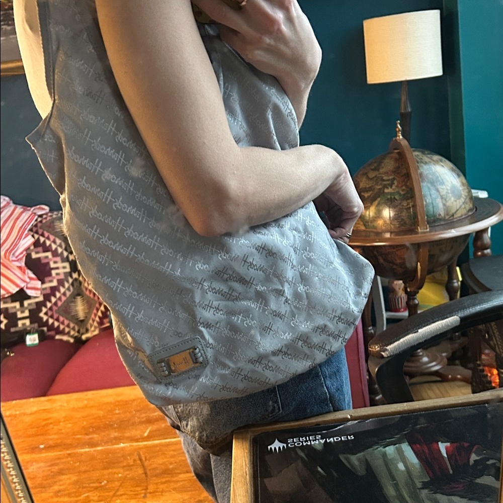 NEW Vintage Harrods London Monogram Nylon Hobo Tote – Y2K Shoulder Bag w/ Pouch - Picture 8 of 10